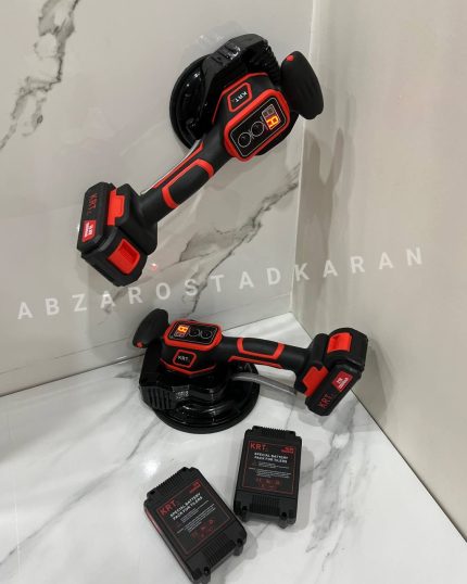 چکش ویبره ۲۱ ولت KRT دارای دو عدد باطری دارای ضامن قاپک دیمر دار ۸ سرعته